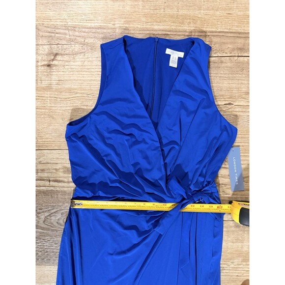 London Times Jumpsuit Royal Blue Sleeveless Stretch Size 12 NWT - Picture 7 of 7